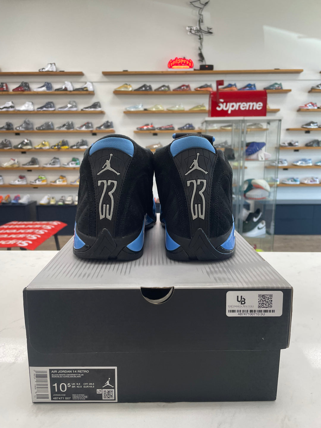Jordan 14 Retro Black University Blue (2026) - Worn