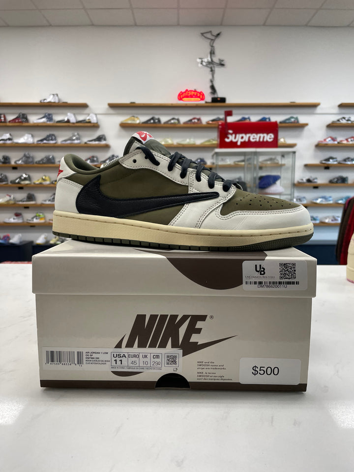Jordan 1 Retro Low OG SP Travis Scott Medium Olive - Worn