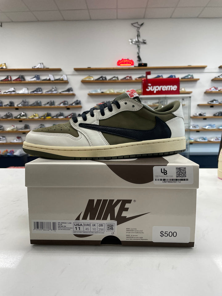 Jordan 1 Retro Low OG SP Travis Scott Medium Olive - Worn