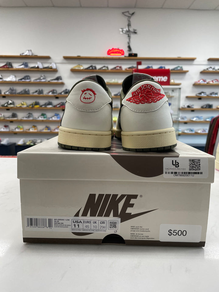 Jordan 1 Retro Low OG SP Travis Scott Medium Olive - Worn