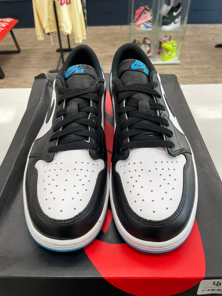 Jordan 1 Retro Low OG Black Dark Powder Blue - Worn