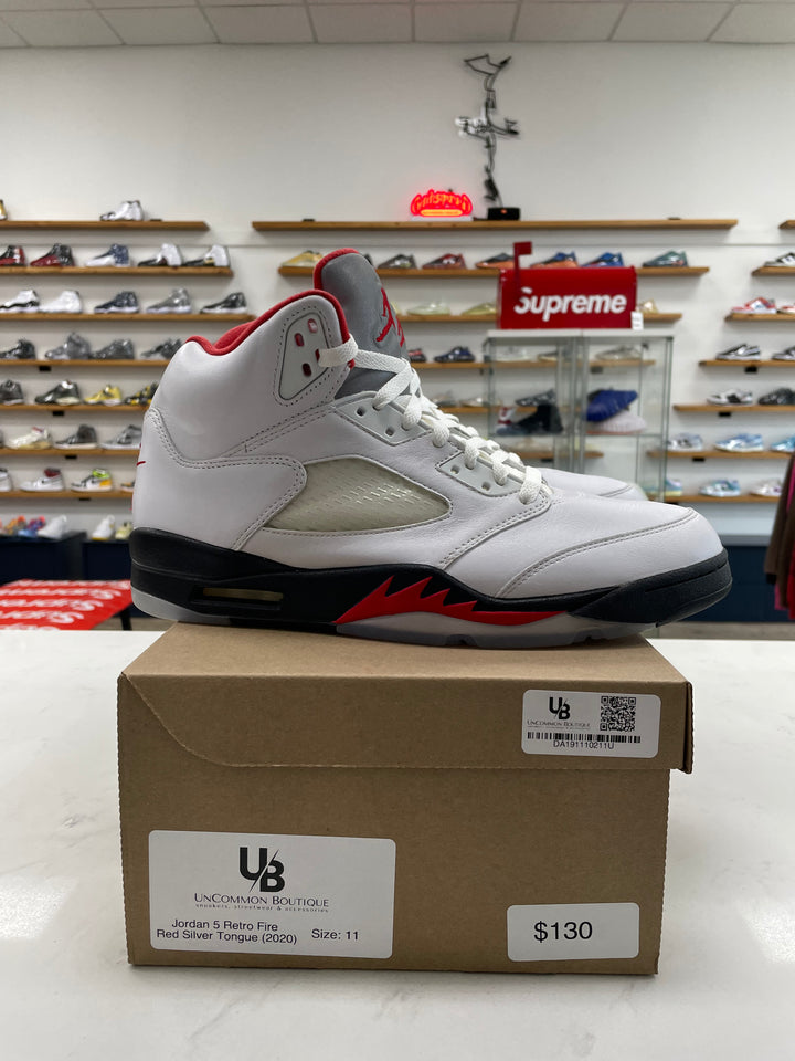 Jordan 5 Retro Fire Red Silver Tongue (2020) - Worn