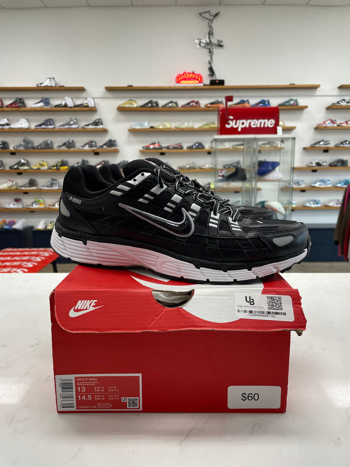 Nike P-6000 Black White Metallic Silver - Worn