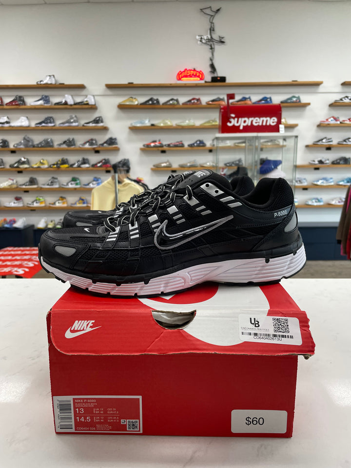 Nike P-6000 Black White Metallic Silver - Worn