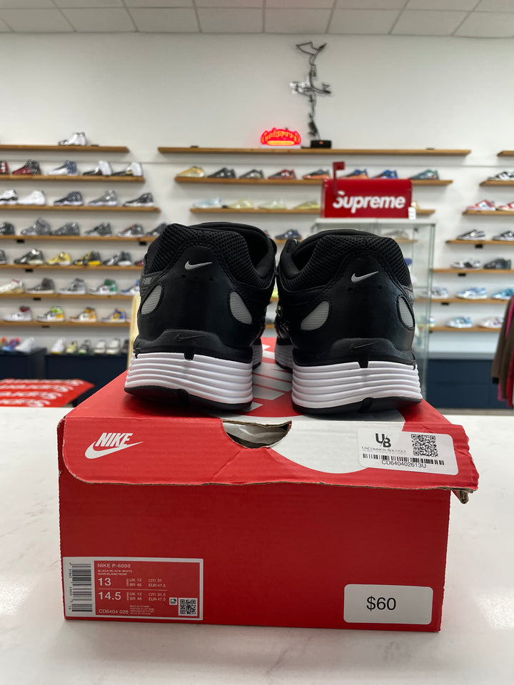 Nike P-6000 Black White Metallic Silver - Worn