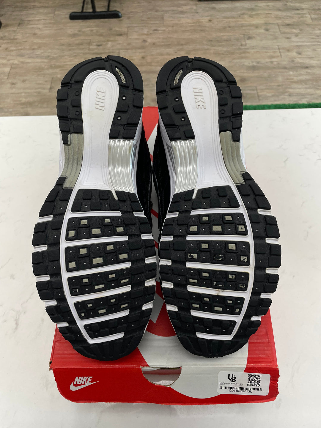 Nike P-6000 Black White Metallic Silver - Worn