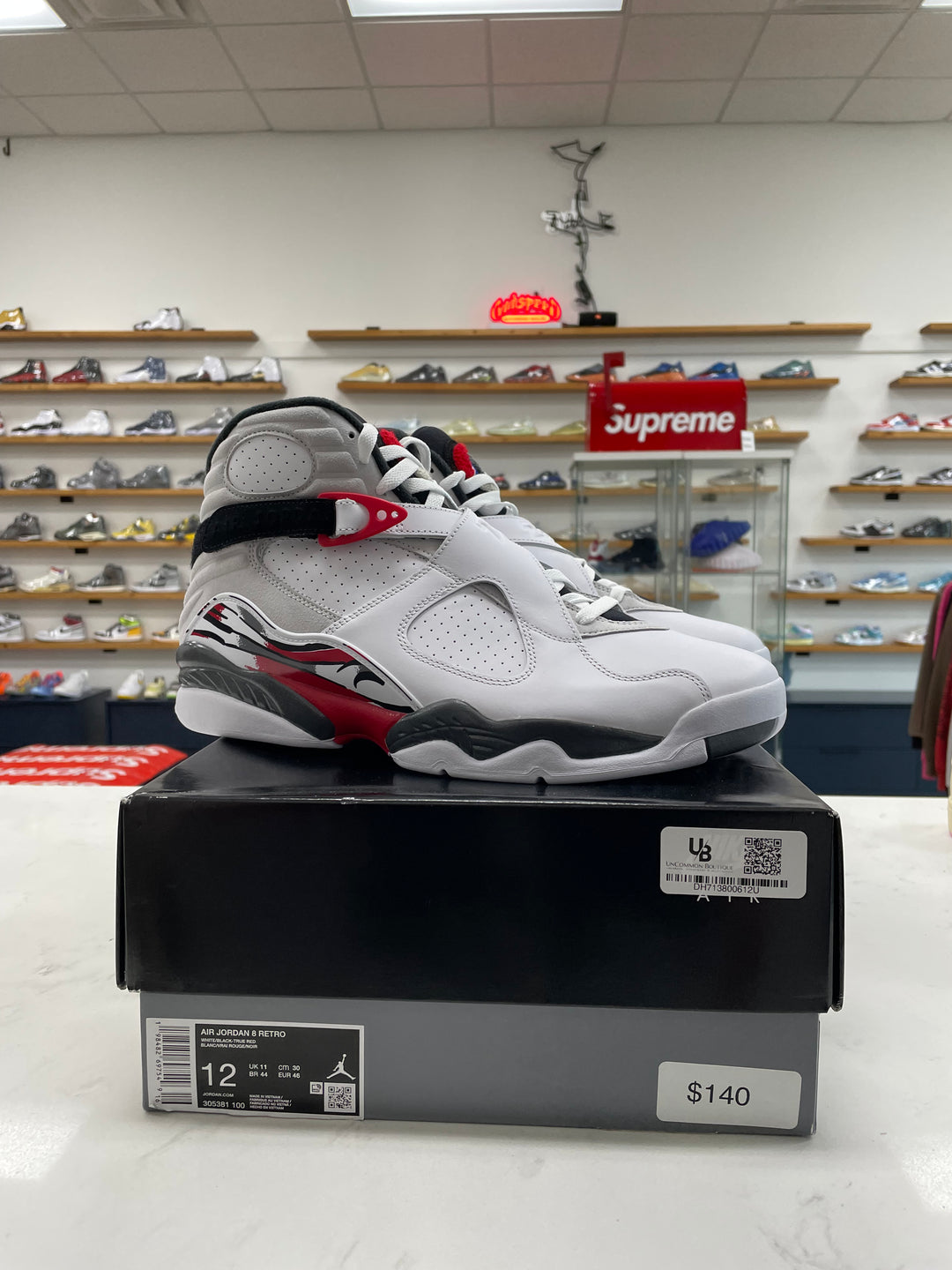 Jordan 8 Retro White True Red (2025) - Worn