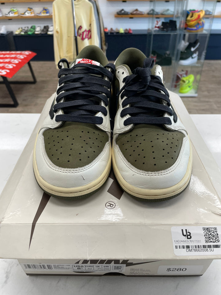 Jordan 1 Retro Low OG SP Travis Scott Medium Olive - Worn