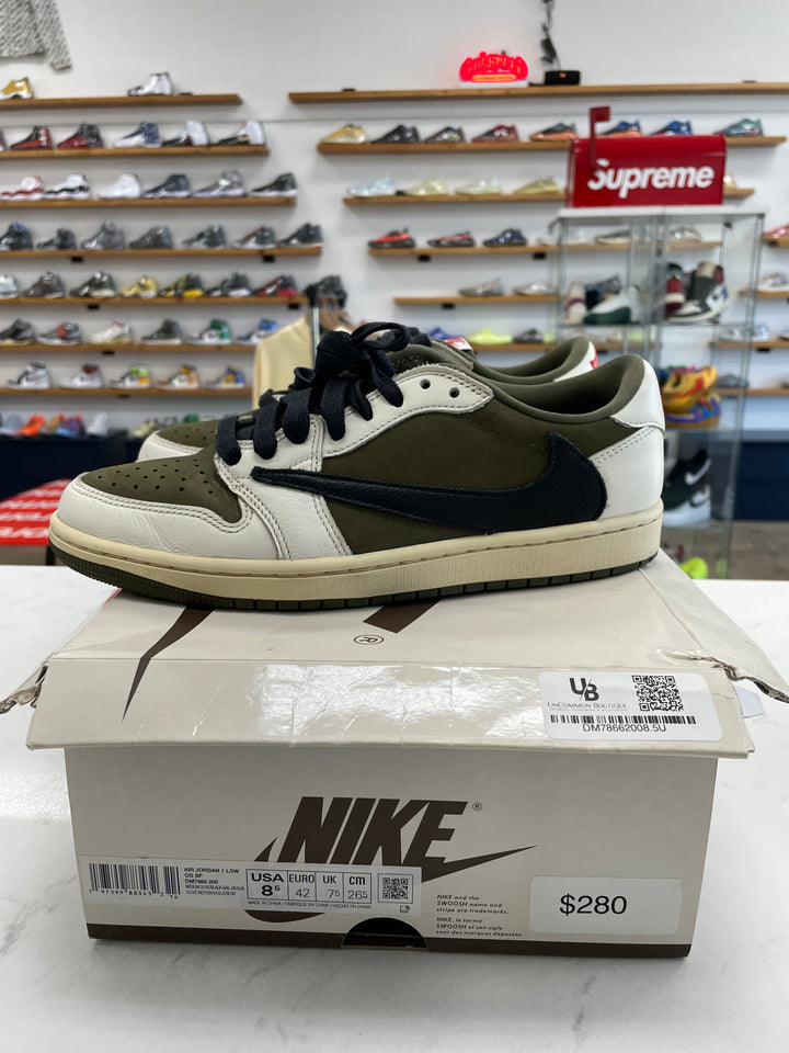 Jordan 1 Retro Low OG SP Travis Scott Medium Olive - Worn