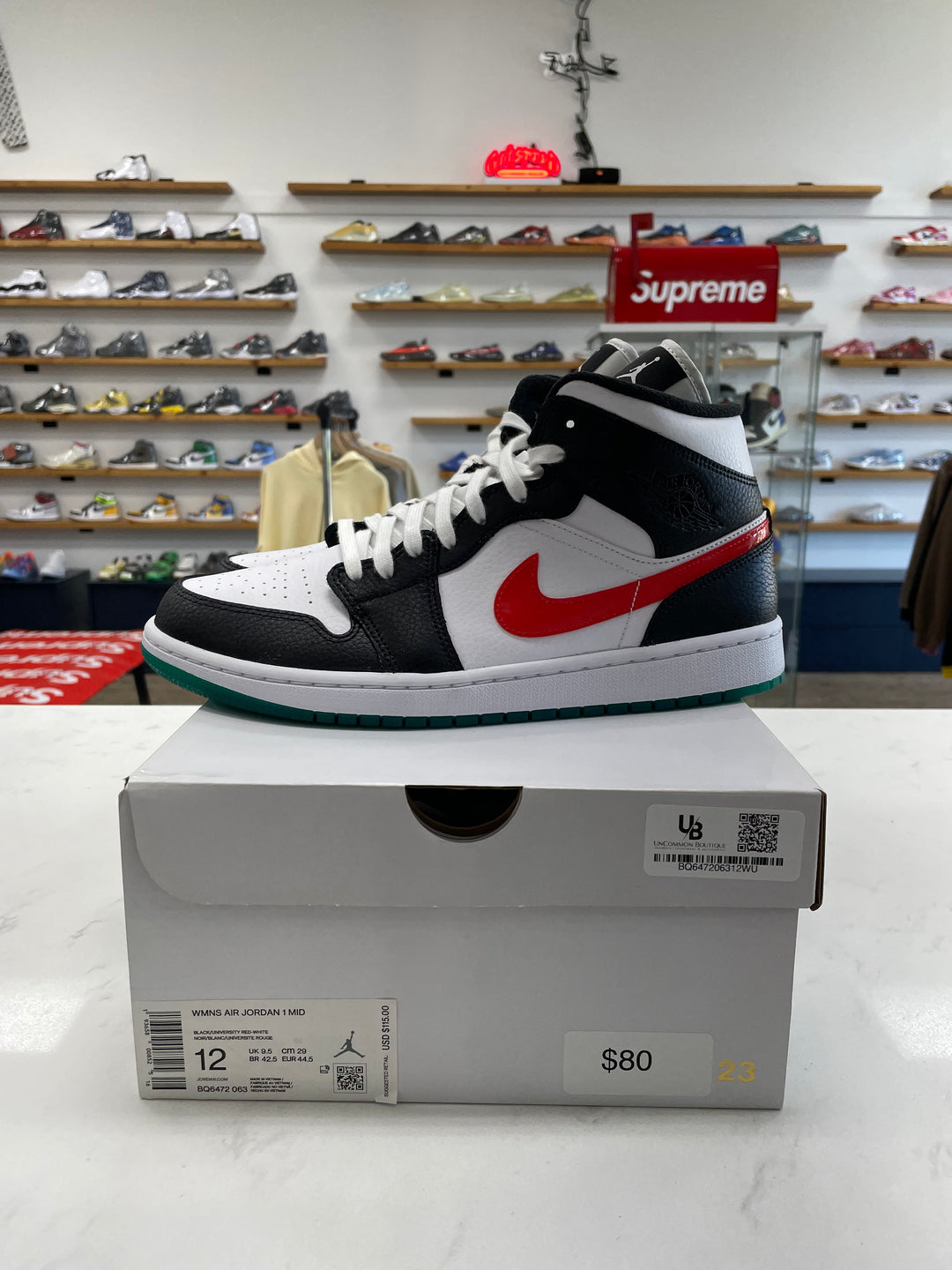 Jordan 1 Mid Alternate Swooshes Red Yellow (Women's) - Worn