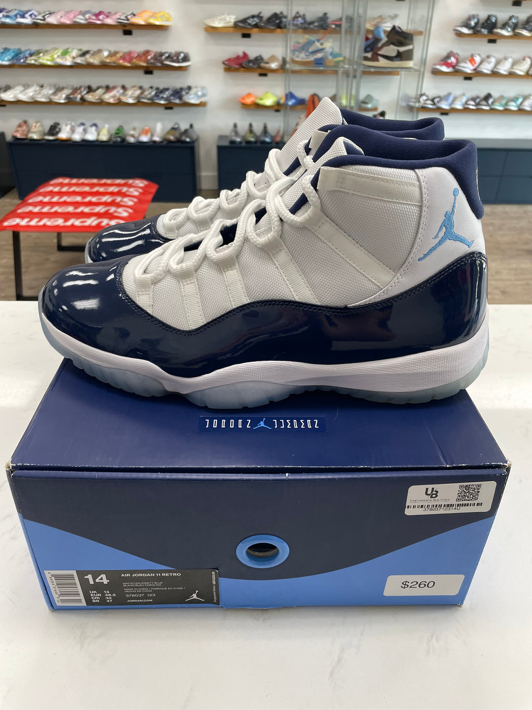 Jordan 11 Retro UNC Win Like 82- Worn