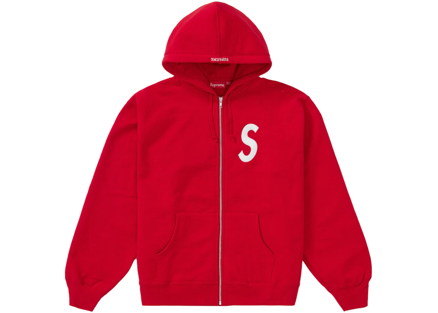 Supreme S Logo Zip Up Hooded Sweatshirt Red