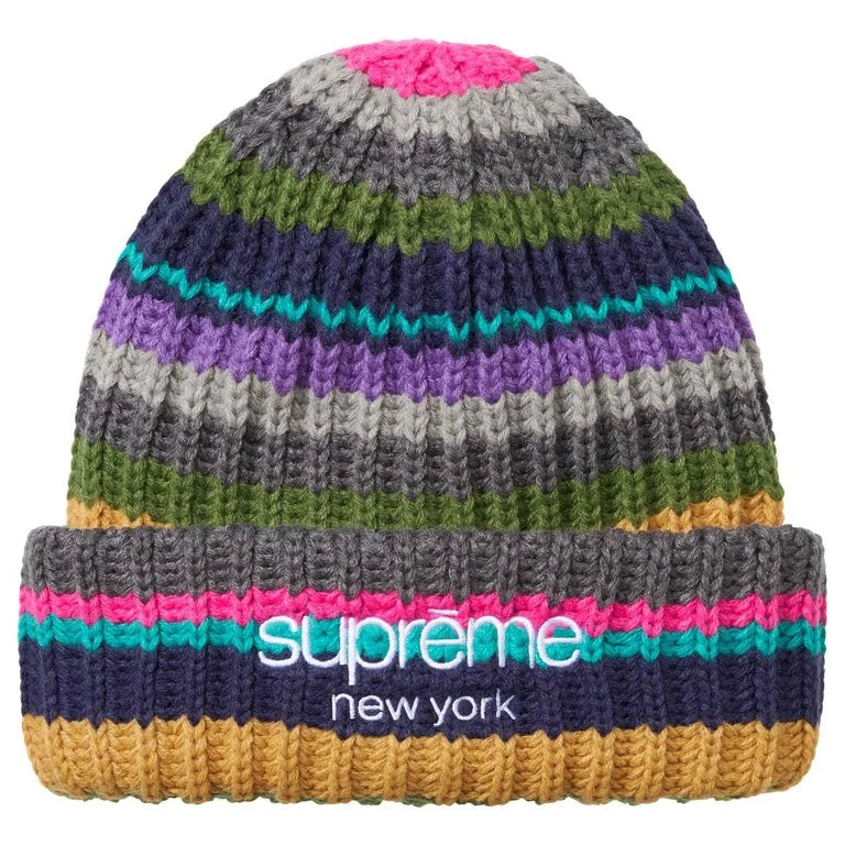 Supreme Ribbed Classic Logo Beanie Multicolor