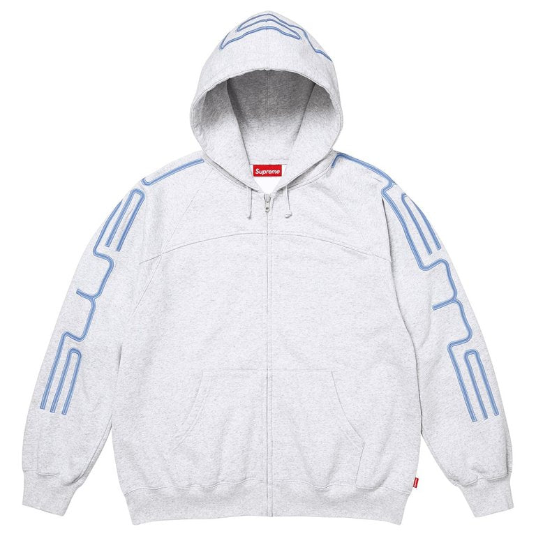 Supreme Connect Zip Up Hooded Sweatshirt Heather Grey