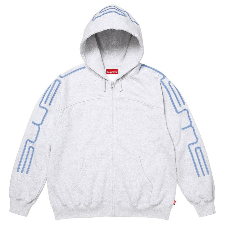 Supreme Connect Zip Up Hooded Sweatshirt Heather Grey