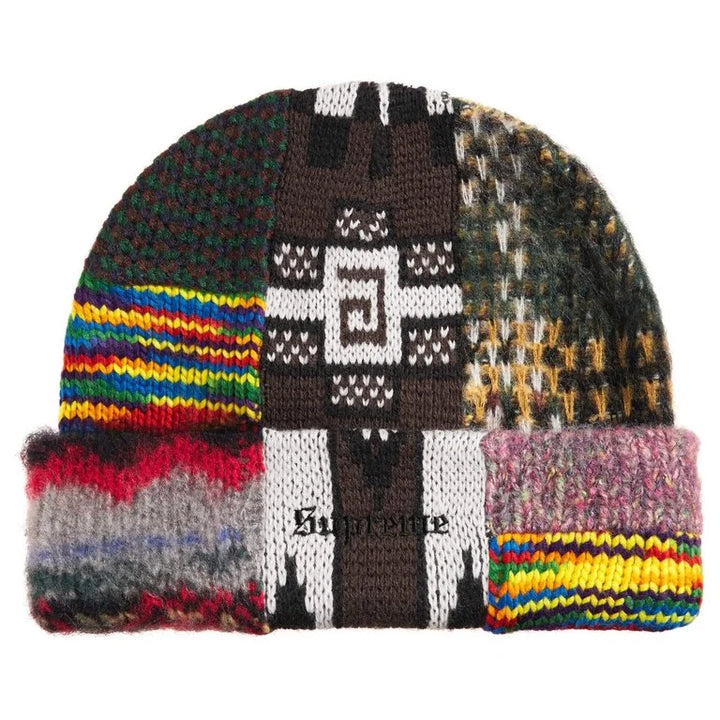 Supreme Patchwork Beanie Brown