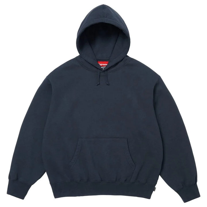 Supreme Satin Applique Logo Hooded Sweatshirt Navy