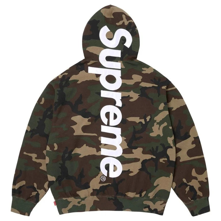 Supreme Satin Applique Logo Hooded Sweatshirt Camo