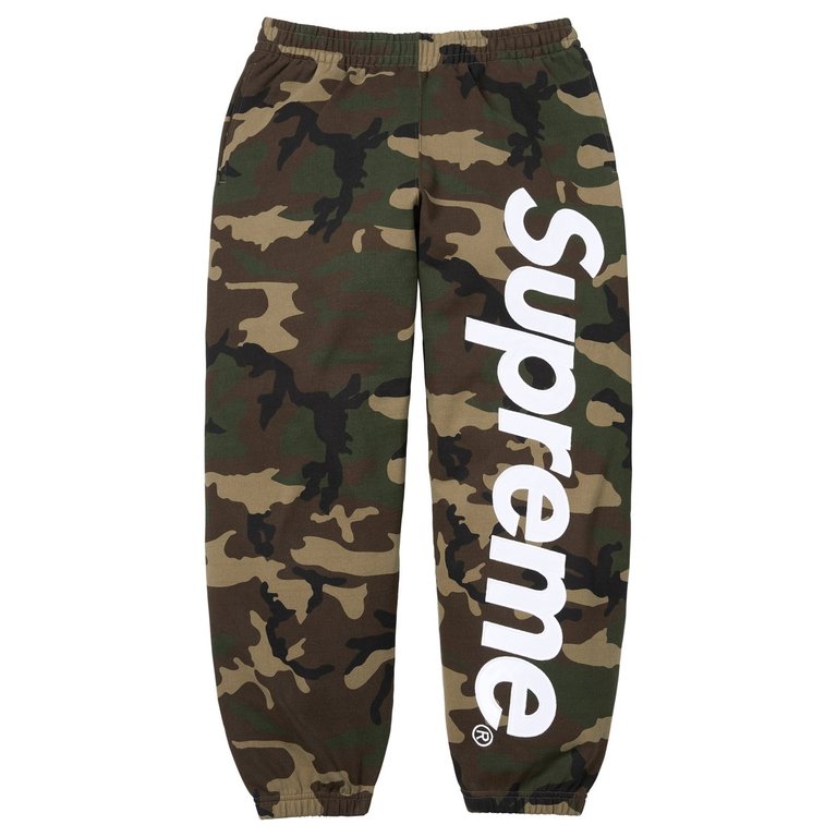 Supreme Appliqué Sweatpant XL  camo Supreme Satin Applique Logo Sweatpant Camo – UnCommon Boutique