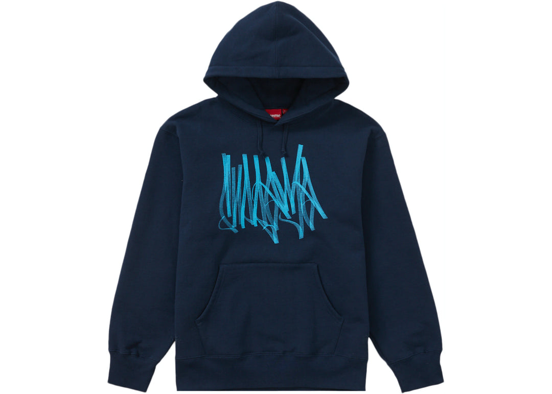 Supreme Tag Hooded Sweatshirt Navy