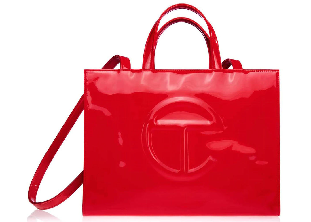 Telfar Medium Patent Shopping Bag Red